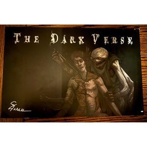 The Dark Verse poster SIGNED by ??? 11 x 17 books M. Amanuensis demon stitching